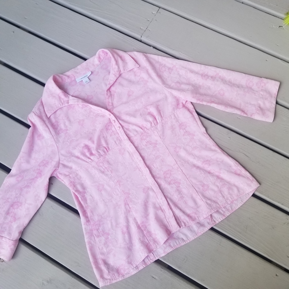 L  Dressbarn pink blouse